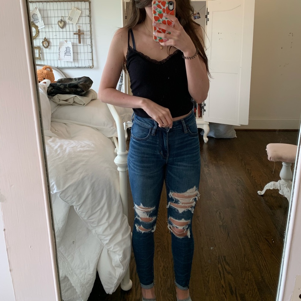 AE High Rise Dark Wash Jeans